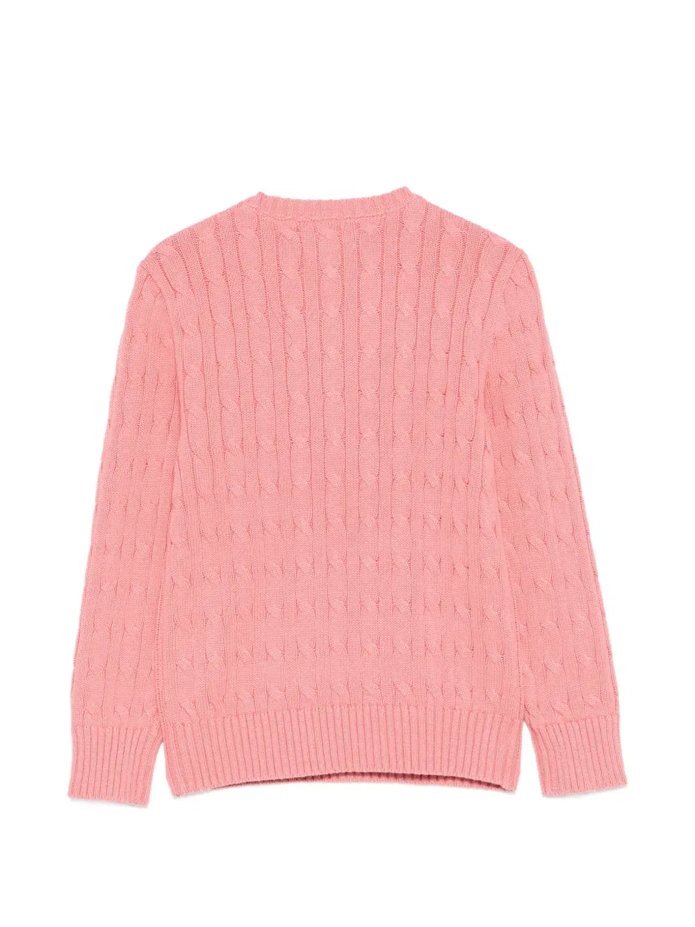 Свитер крупной вязки с круглым вырезом Polo Ralph Lauren Kids, розовый — фото 2