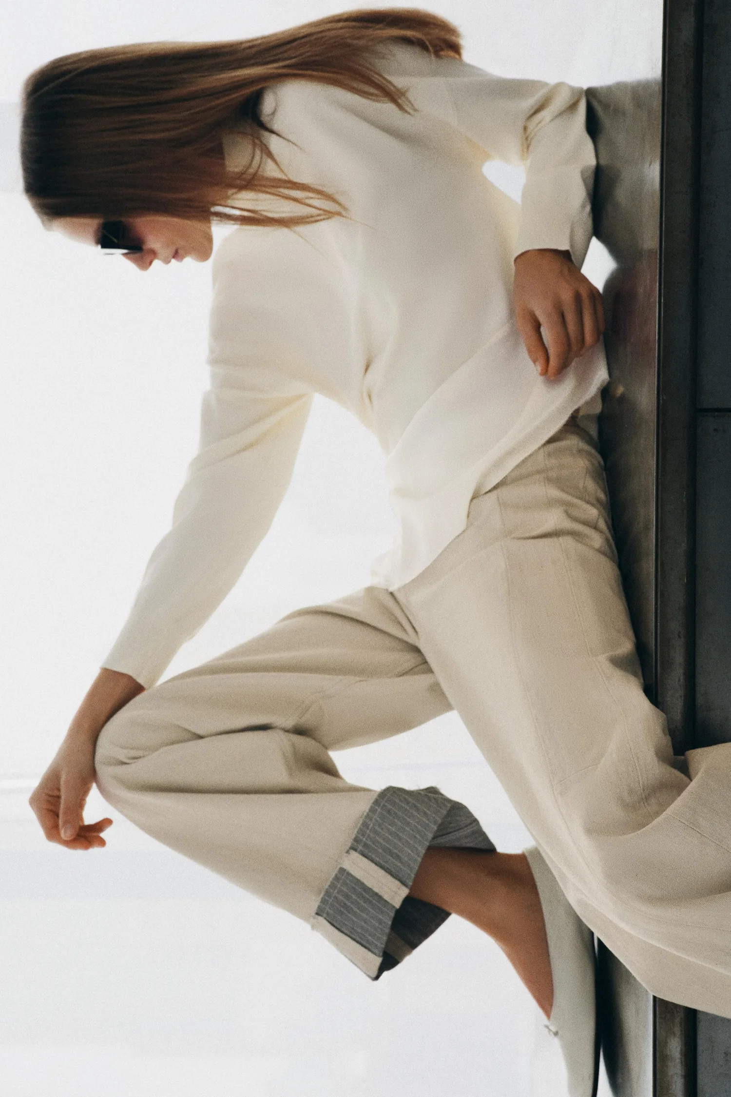 Асимметричный вязаный свитер Zara, белый — фото 4