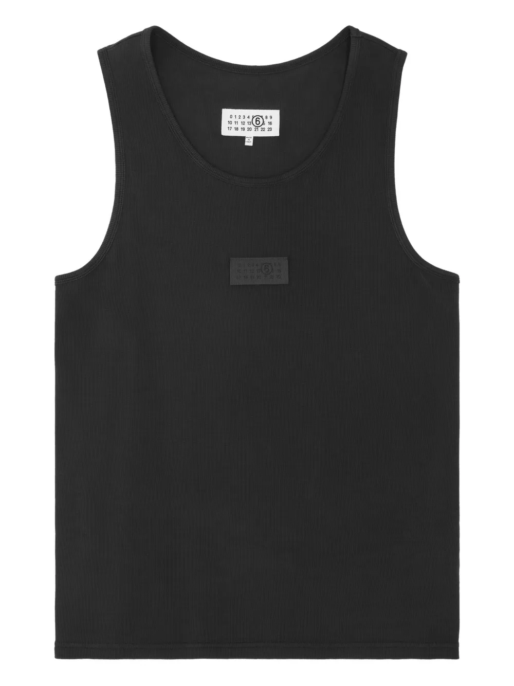 

Топ в рубчик с логотипом Mm6 Maison Margiela, черный