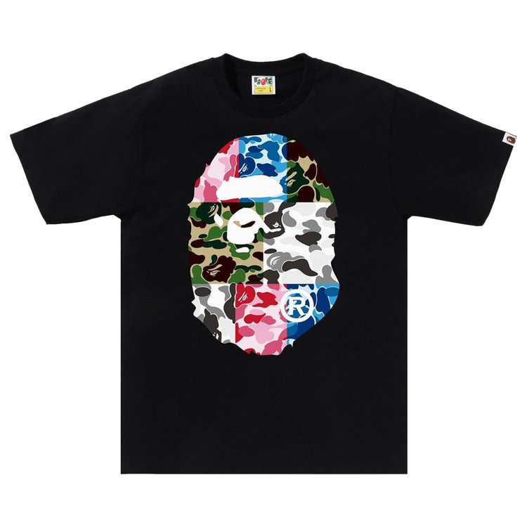 

Футболка BAPE ABC Camo Crazy Big Ape Head 'Black', черный