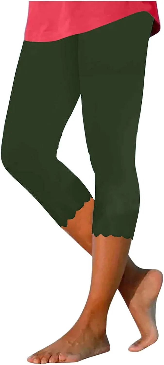 Леггинсы высокие капри Army Green