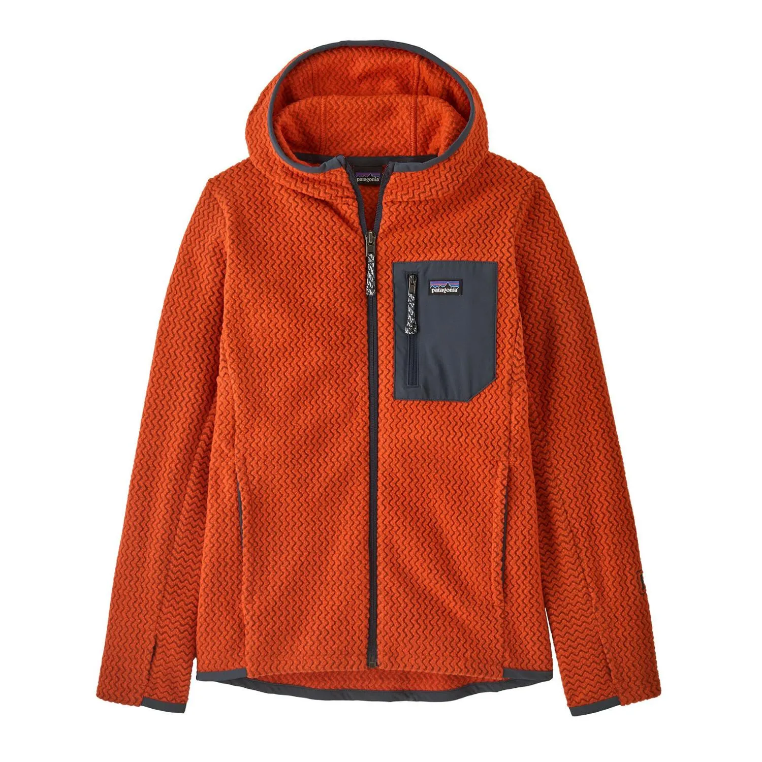

Худи флисовое R1 Air на молнии, для детей Patagonia, Pollinator Orange