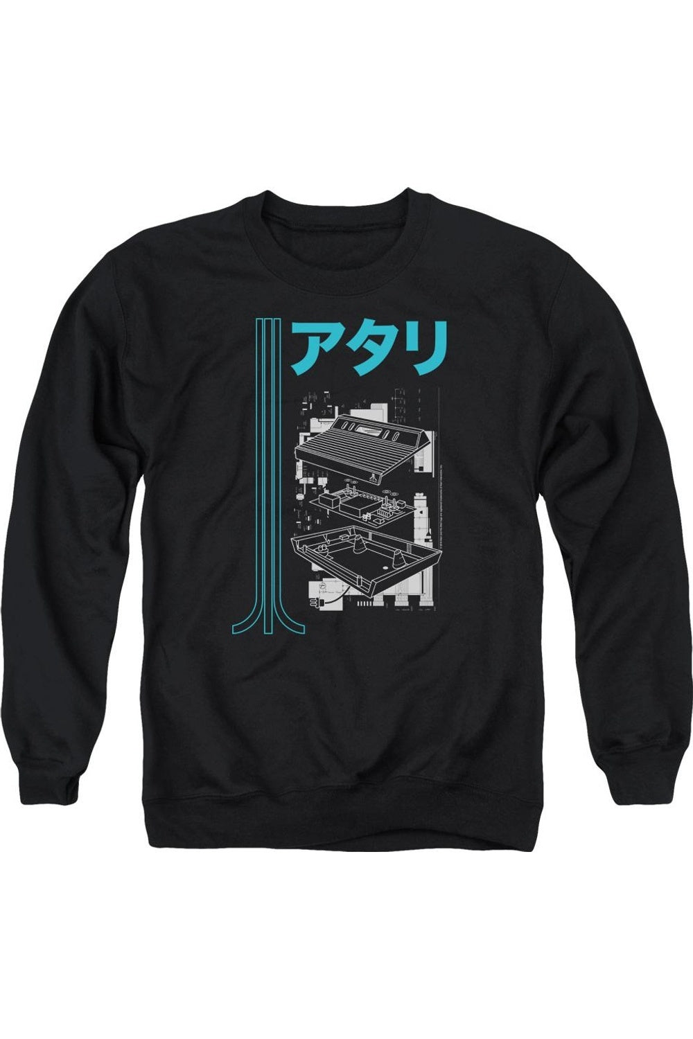 

Atari Schematic Взрослый свитер с круглым вырезом Gildan, черный
