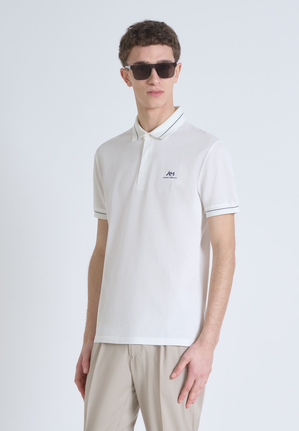 

Рубашка поло MERCERIZED WITH FOAM LOGO Antony Morato, бежевый