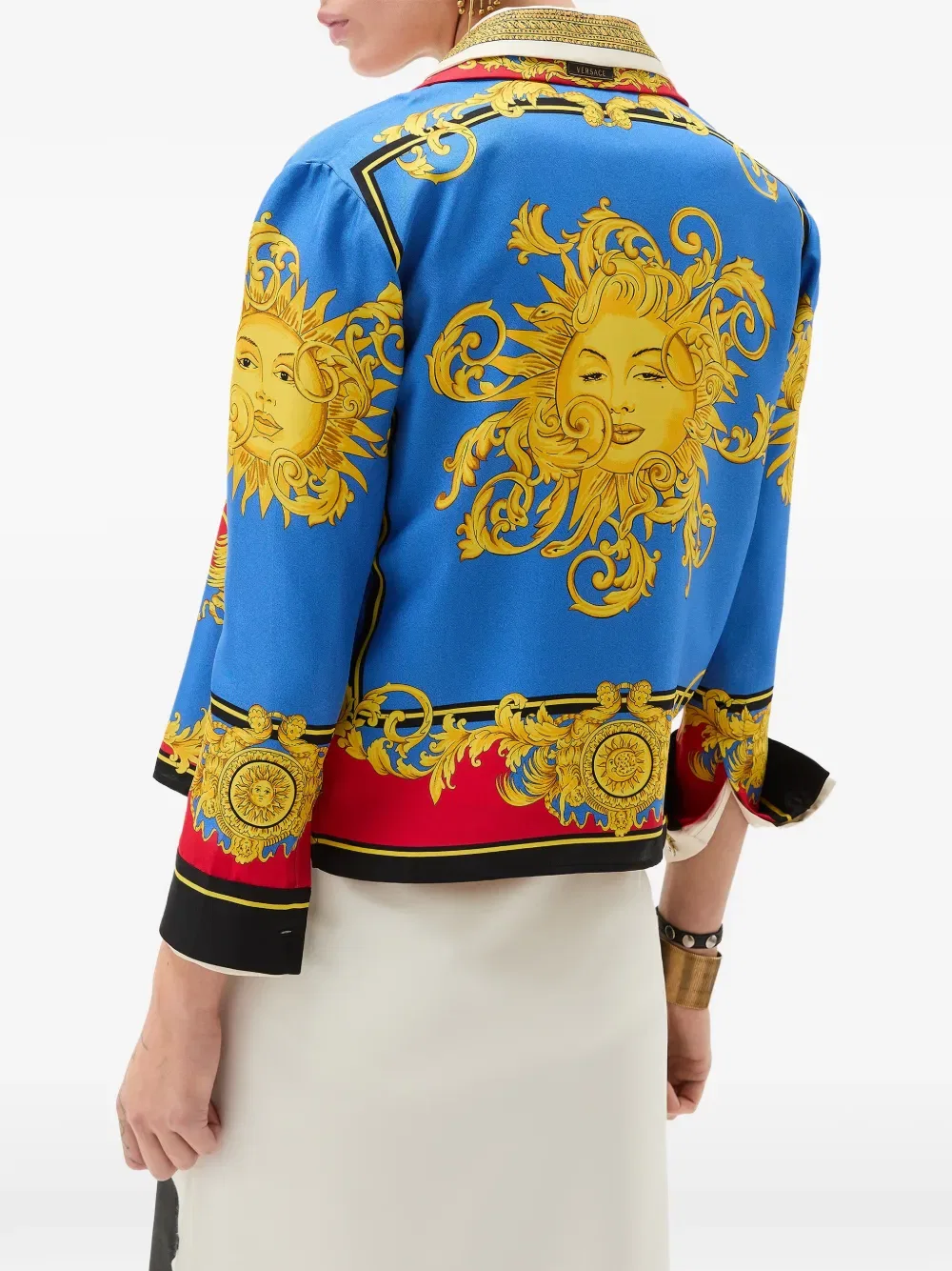 Рубашка с принтом Versace, синий — фото 4
