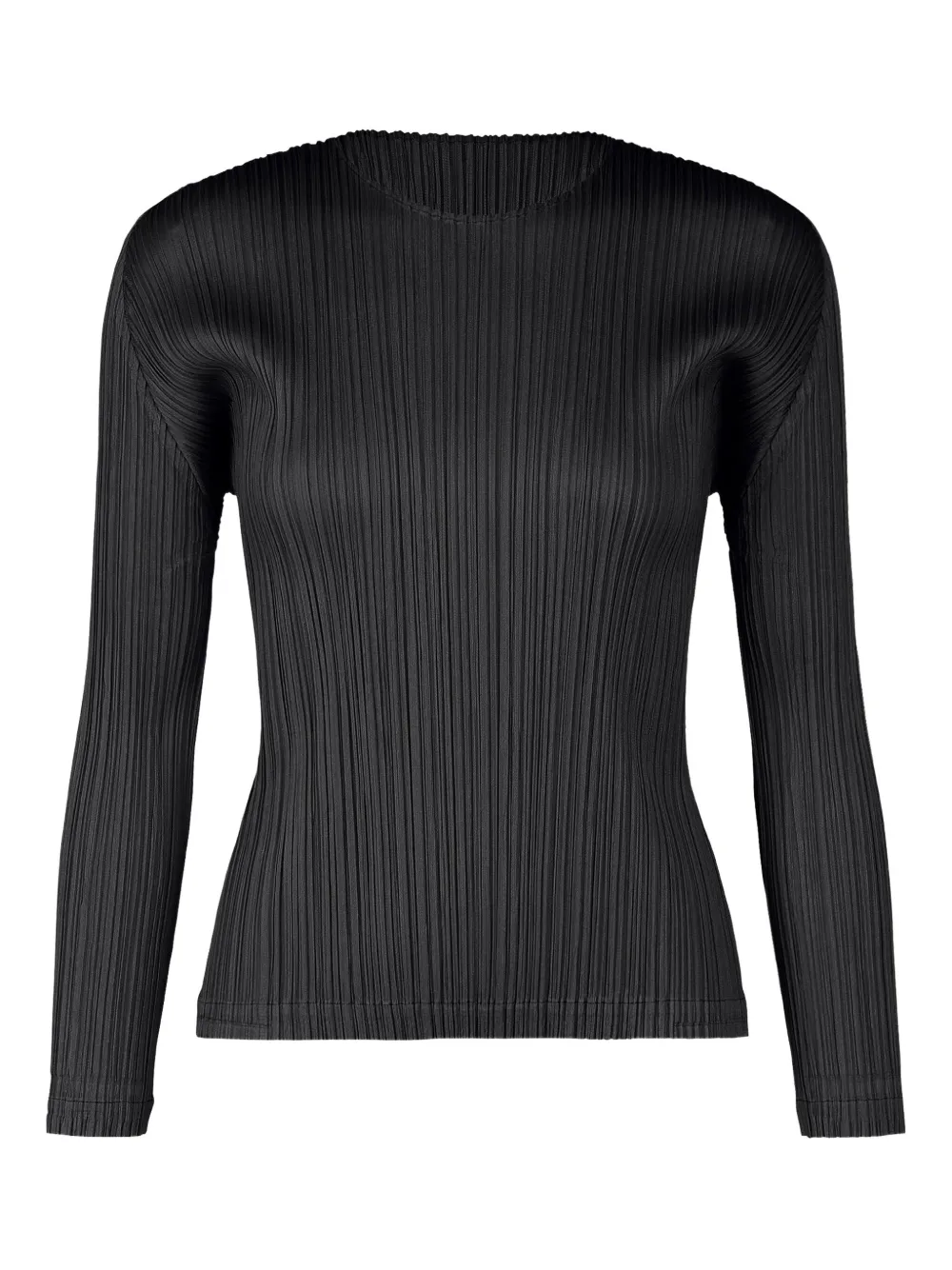 

Плиссированный топ с длинными рукавами Pleats Please Issey Miyake, черный