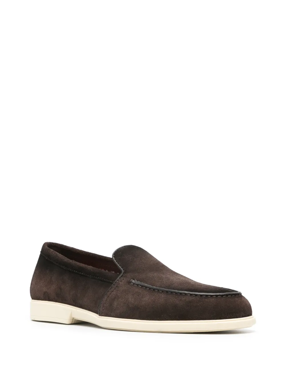 Лоферы с закругленным носком Santoni, коричневый — фото 2
