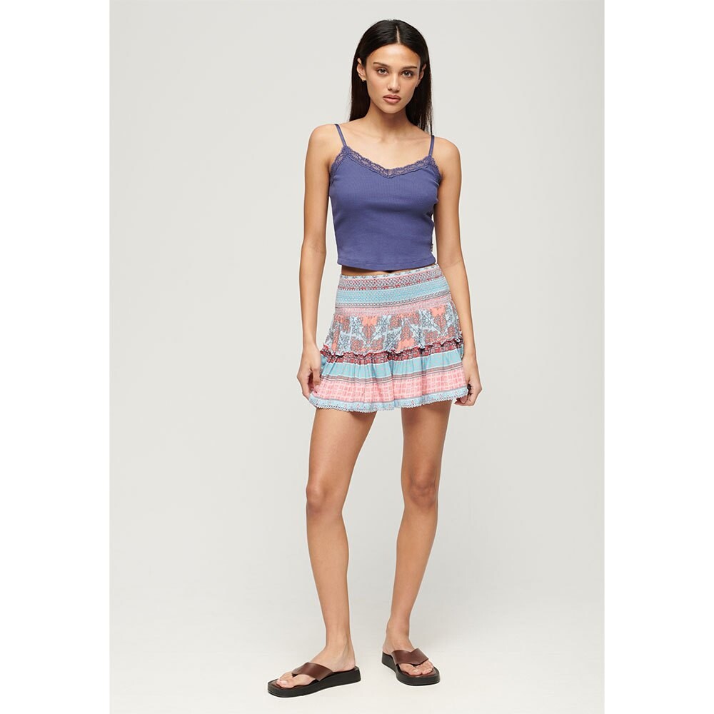 

Юбка Superdry Printed Shirred Short, разноцветный