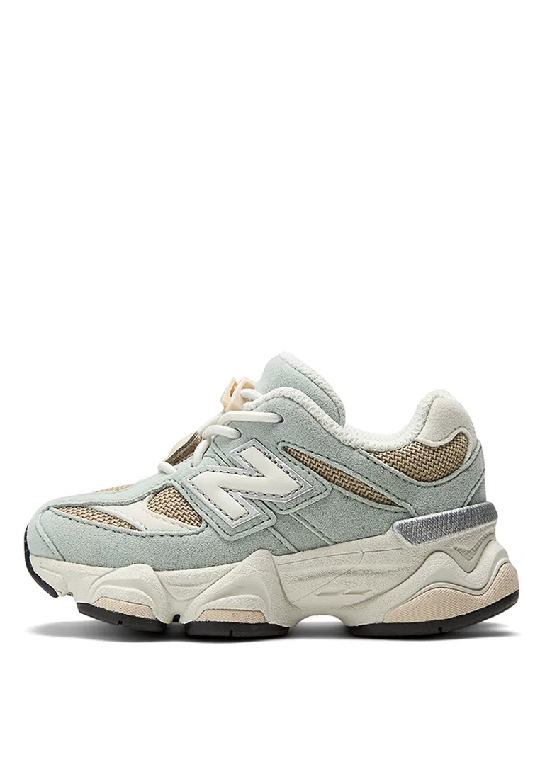 Детские кроссовки, повседневные, 9060, New Balance, зеленый/бежевый