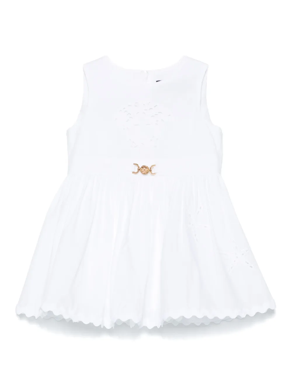 

Платье с вышивкой Medusa Head Versace Kids, белый