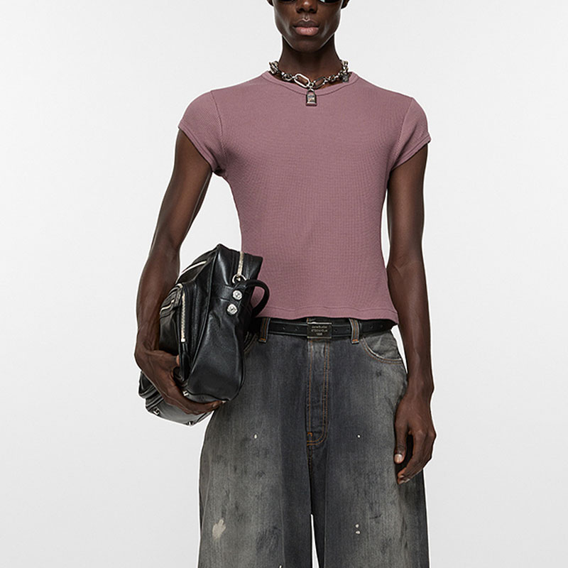 Футболка с коротким рукавом SS25 Unisex Plum Acne Studios, Plum — фото 4