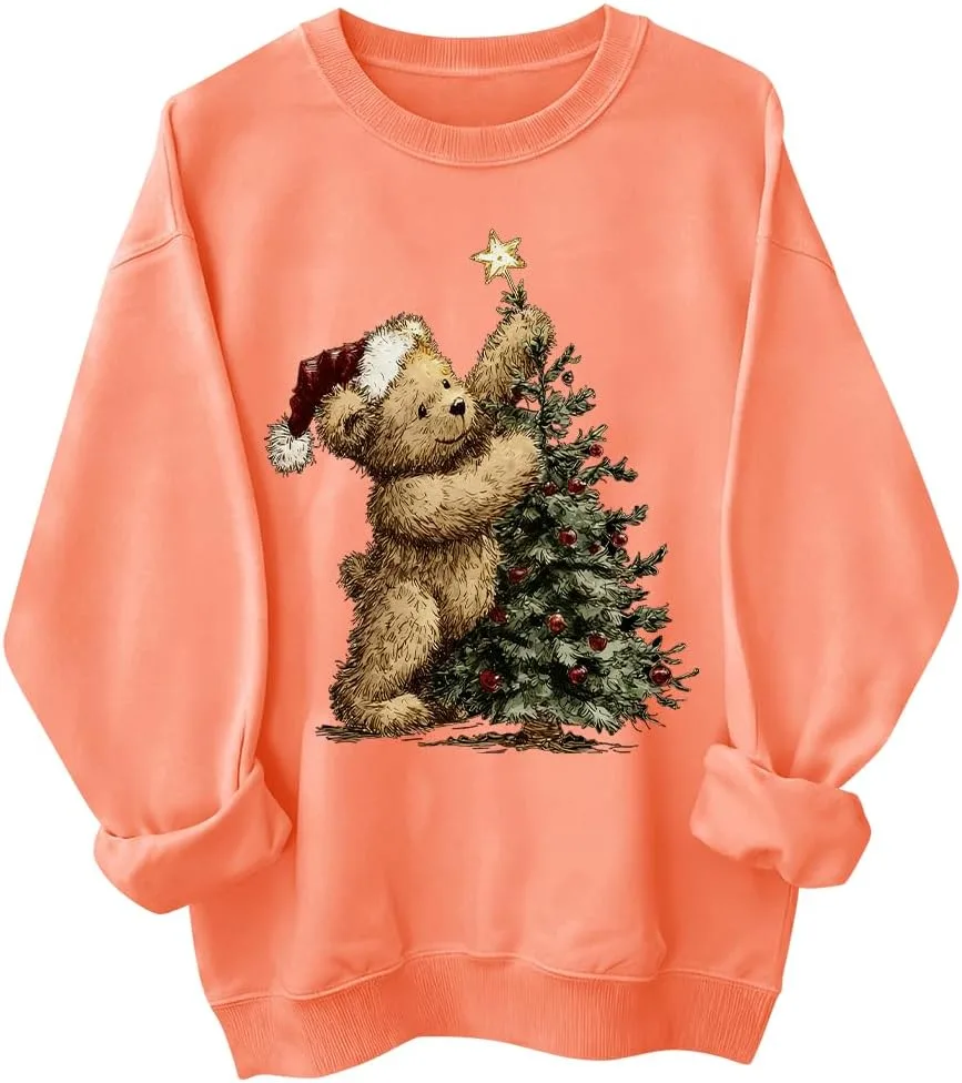 

Свитшот с рождественской елкой и медведем woati