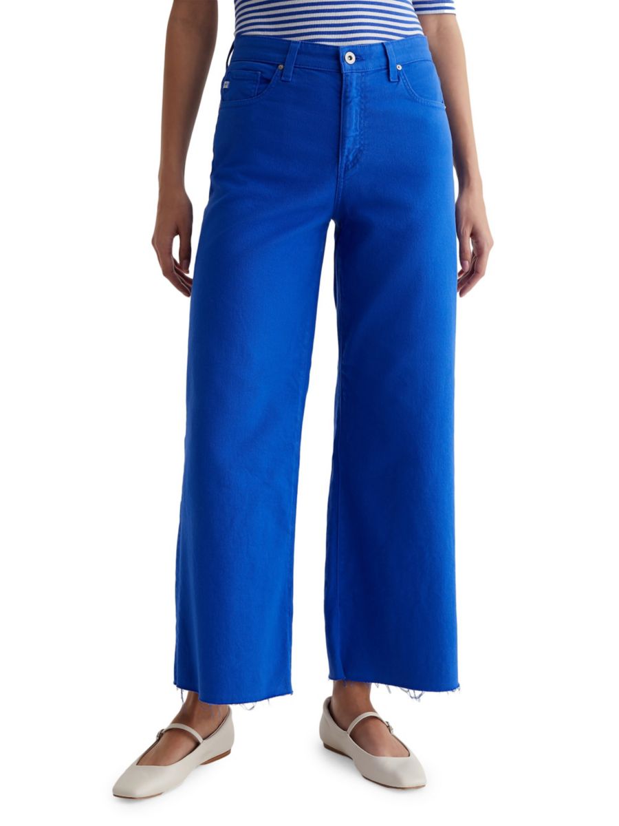 

Укороченные джинсы Saige Wide-Leg AG Jeans, цвет Electric Blue