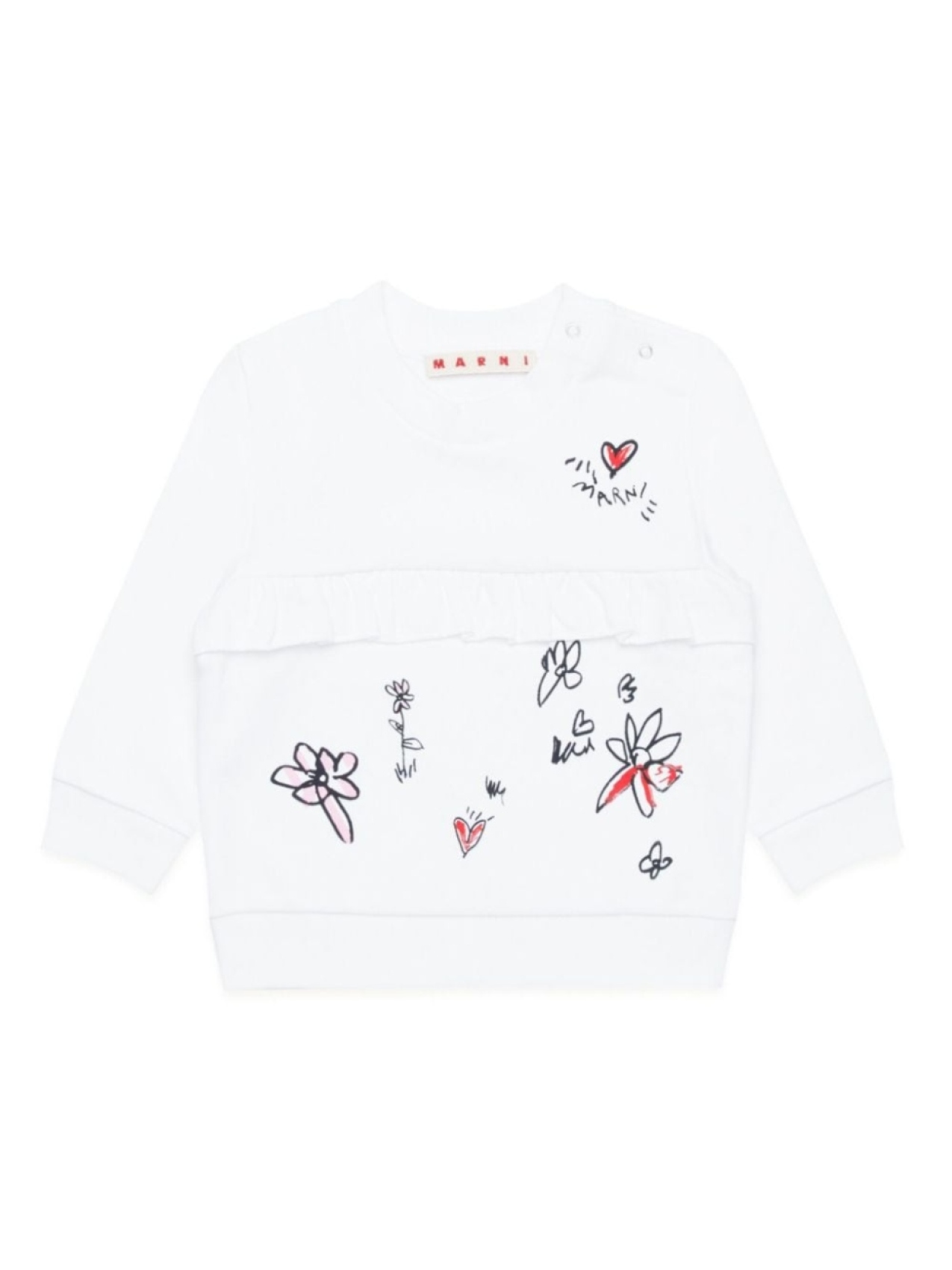 

Marni Kids толстовка с цветочным принтом, белый