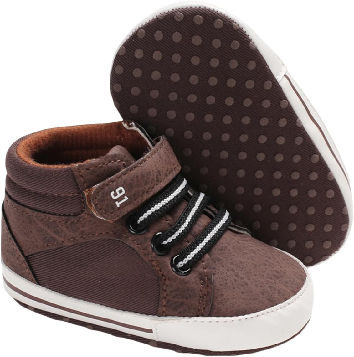 

Детские кроссовки Babelvit для мальчиков и девочек с мягкой подошвой, высокие на шнуровке, унисекс, ботинки для малышей, новорожденных, первые ходунки, обувь для первого шага, 01 Ca/Brown