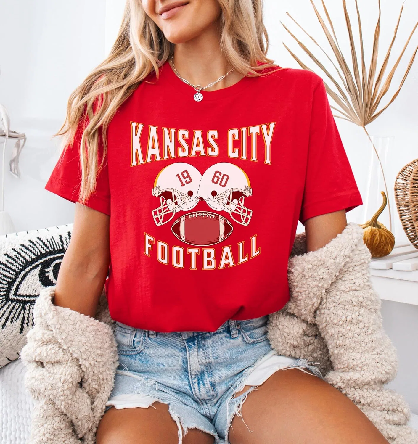 Футболка Kansas Football для фанатов | Ретро майка для игрового дня | Винтажная футболка Missouri премиум-класса для мужчин и женщин GENERIC, красный — фото 2
