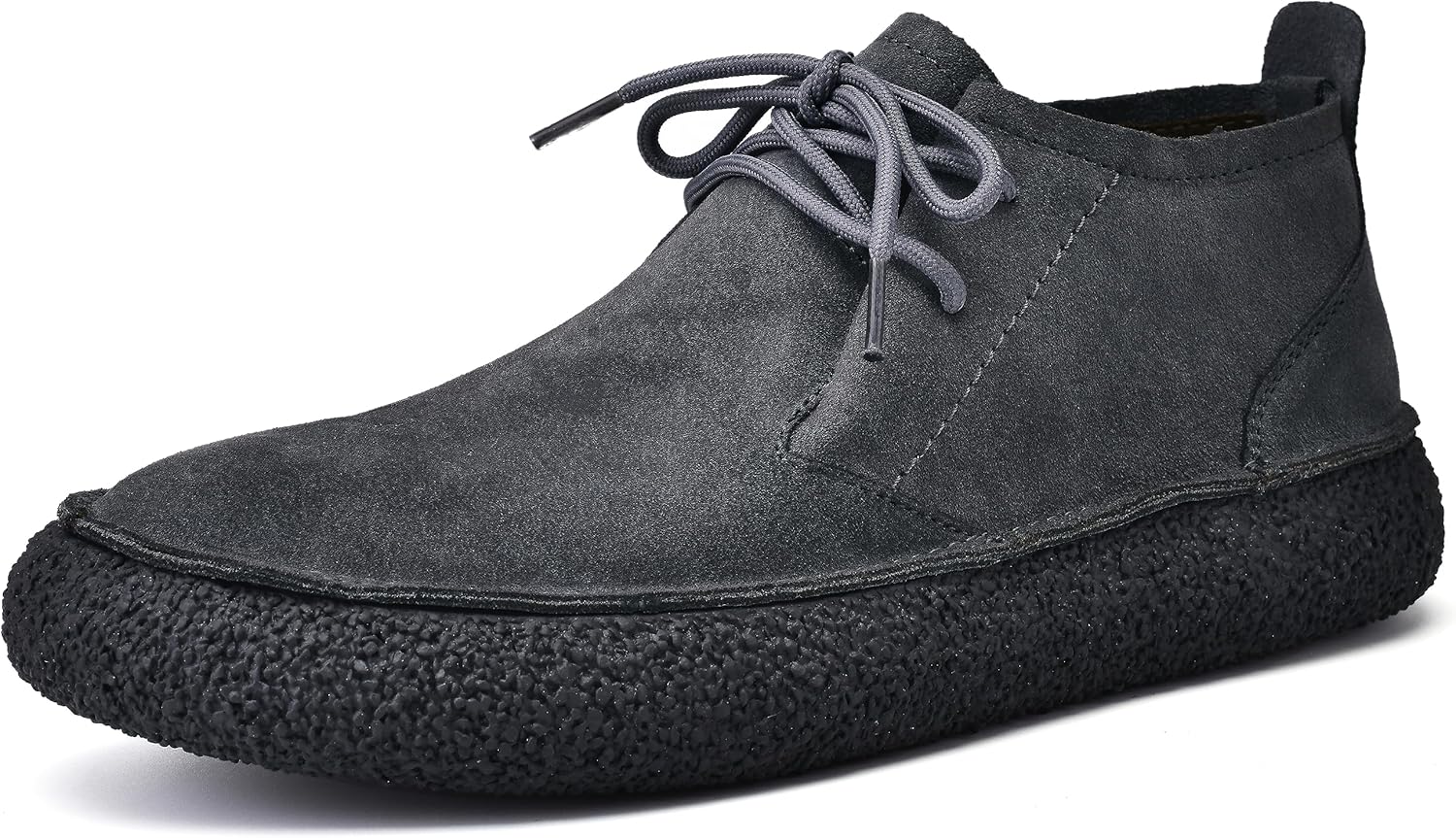 

Мужские ботинки JIONS Ankle Desert Chukka с шнуровкой из замши и кожи, с круглым носком и платформой, темно-серый