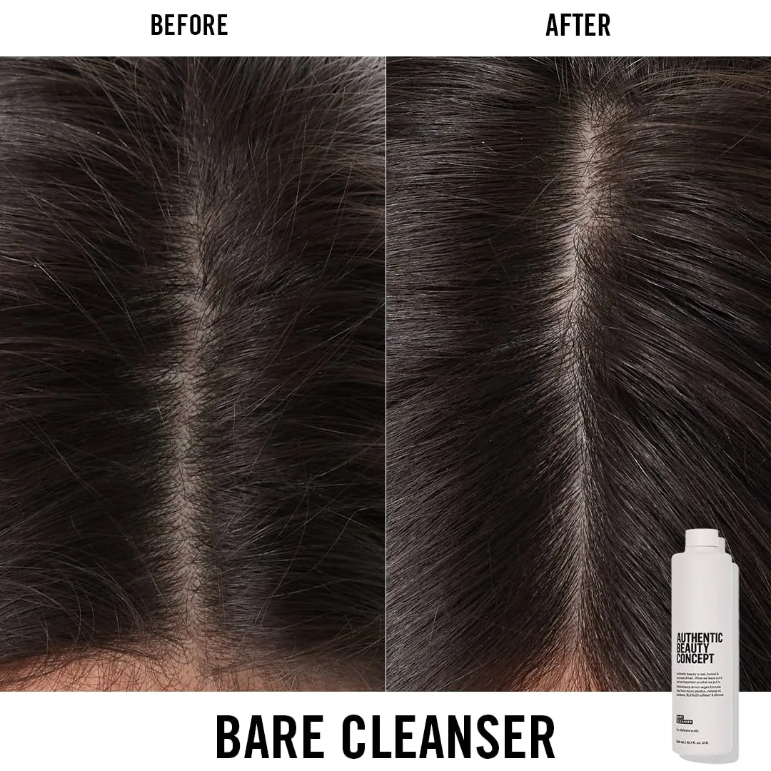 Authentic Beauty Concept Bare Cleanser, шампунь без отдушек, очищающее средство для кожи головы от накоплений, для чувствительной кожи головы, все типы волос, веганский и cruelty-free, без сульфатов, 300 мл — фото 4