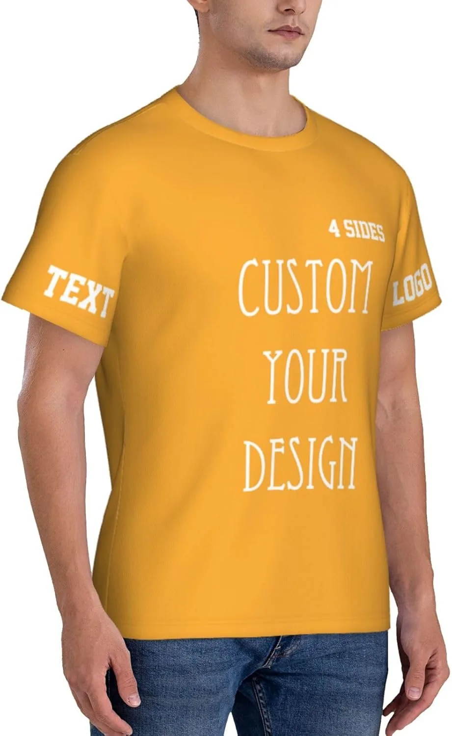 Футболка Custom T Shirts 4-Side Printable с логотипом — фото 4