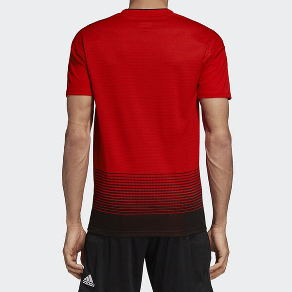Спортивная футболка manchester united 18/19 fan edition home jersey 'red black' Adidas, красный — фото 4