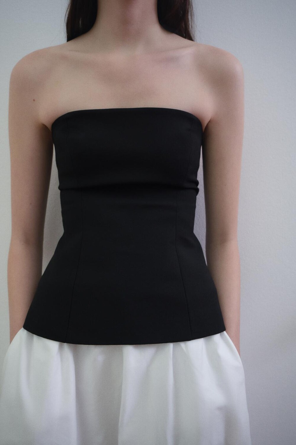 

Топ без бретелек ZARA, черный