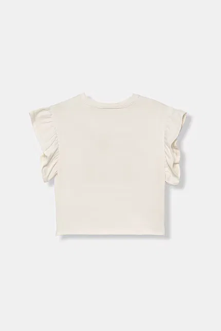 Футболка с Hello Kitty United Colors of Benetton, бежевый — фото 2