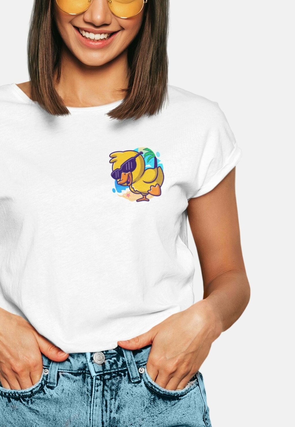 

Футболка с принтом CUTE SUMMER DUCK Novux, белый