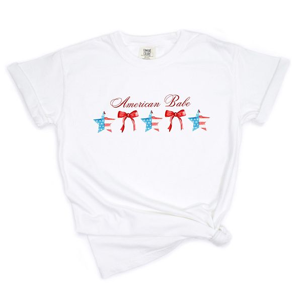 

Футболка American Babe Star Bow Coquette garment dyed Simply Sage Market, White