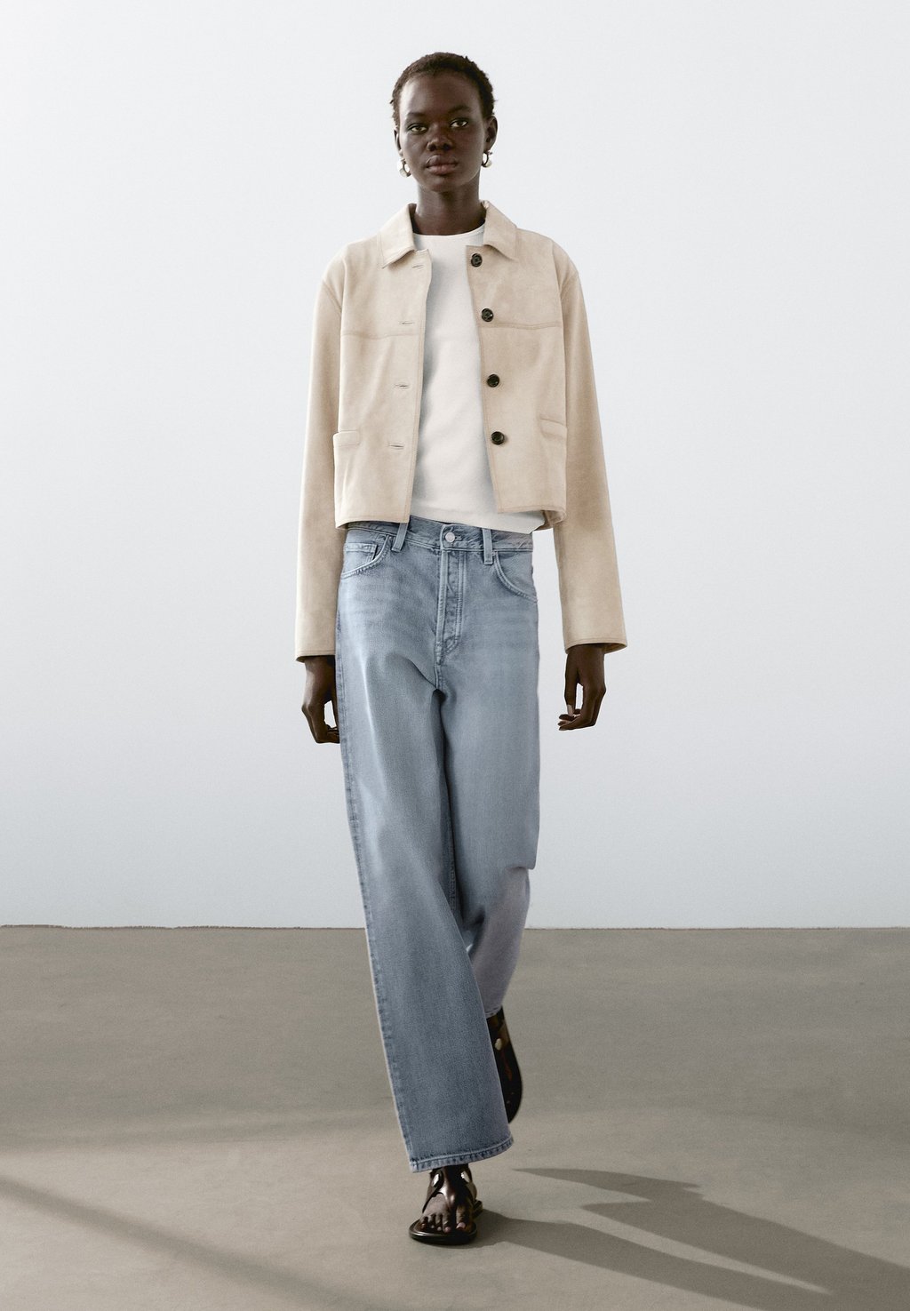 

Блейзер WITH STITCHING Massimo Dutti, светло-серый