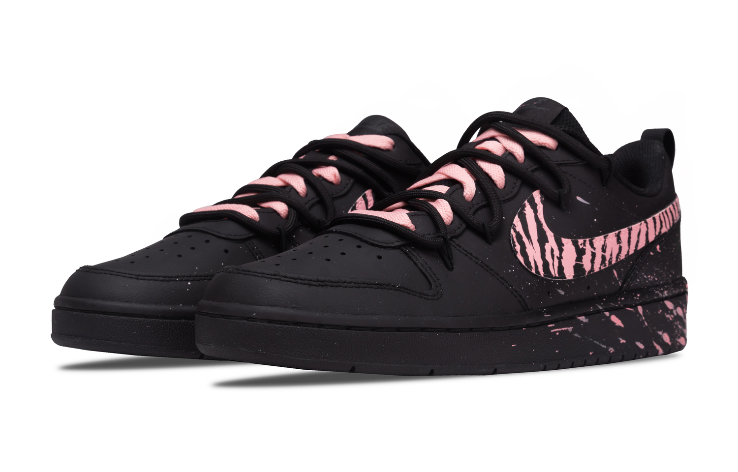 Nike Court Borough Pink Spot Dreamy Slip Resistant Low top Kids' Skateboarding Shoes Black Teenagers — фото 4
