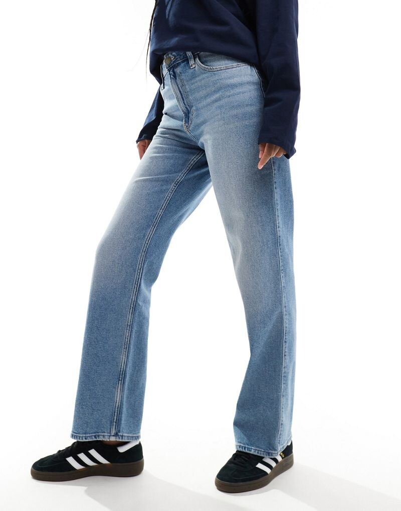 

Голубые джинсы с завышенной талией Hollister