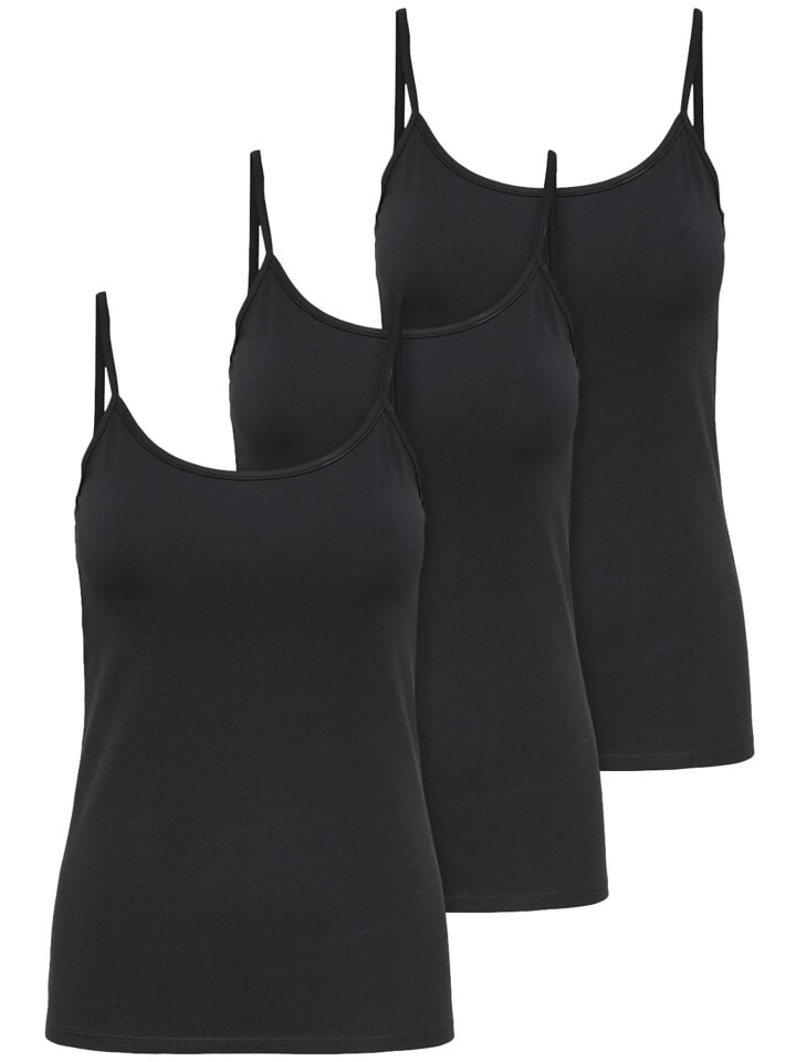 

Топ ONLY 3er-Set Singlet Top, черный