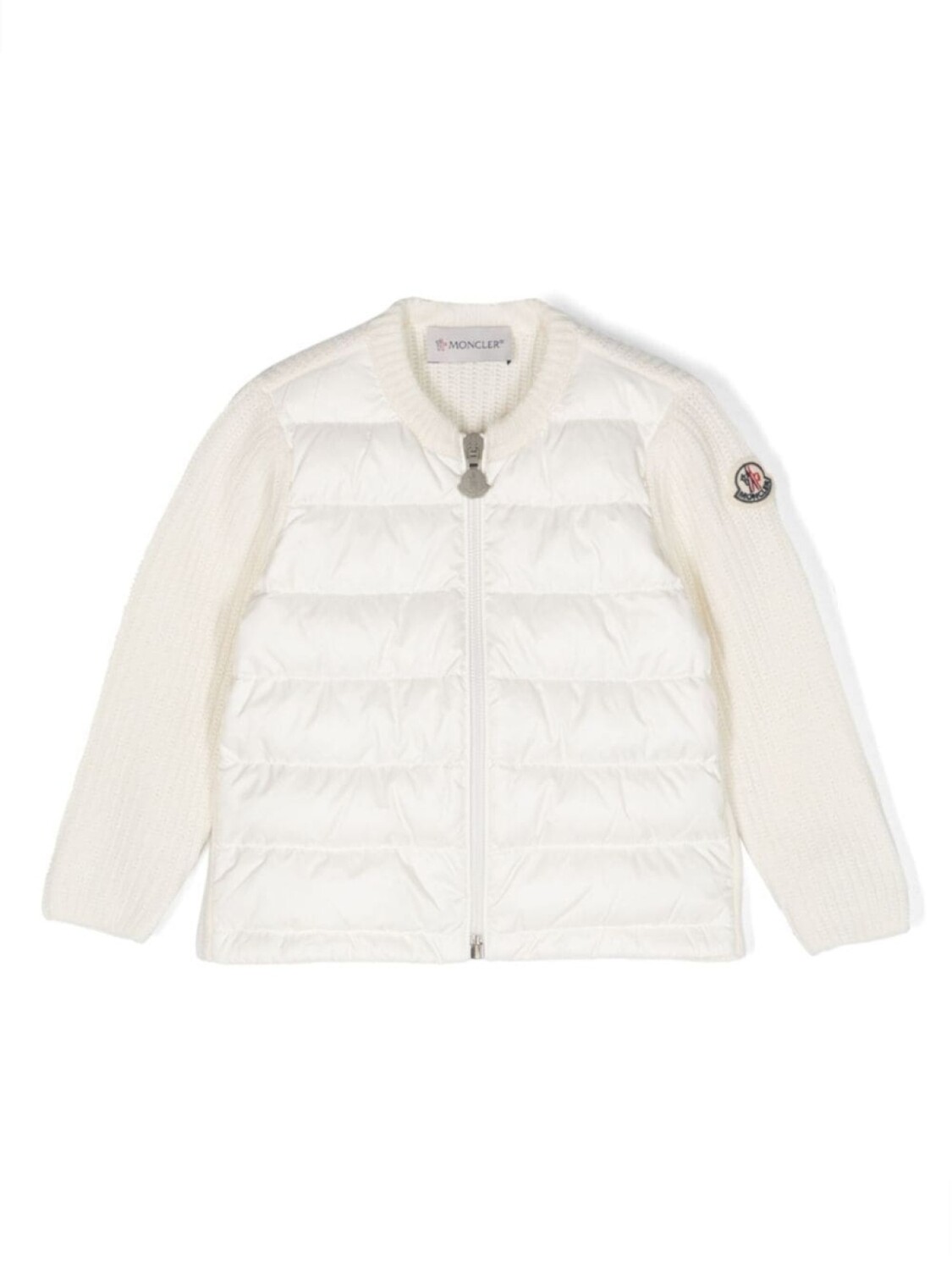 

Moncler Enfant шерстяной кардиган с дутыми вставками, нейтральный цвет