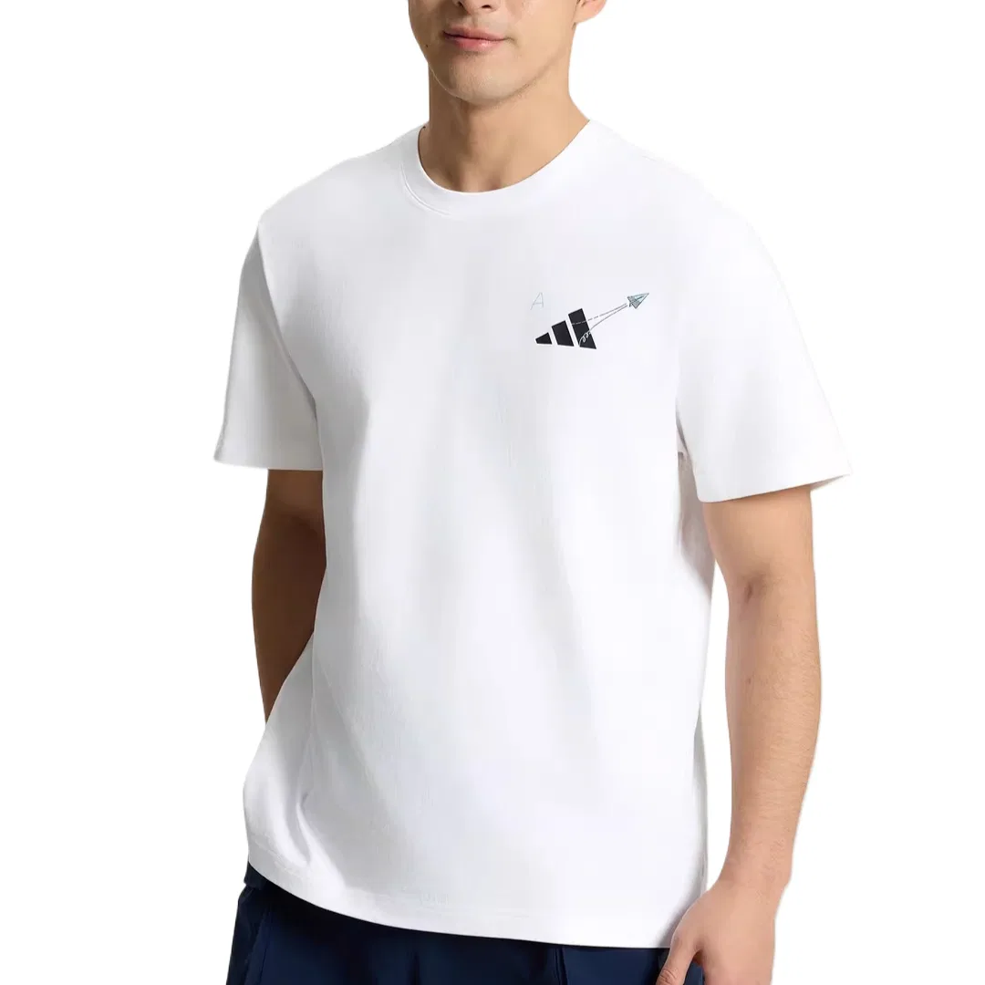 Футболка унисекс White, круглый вырез, прямой крой Adidas