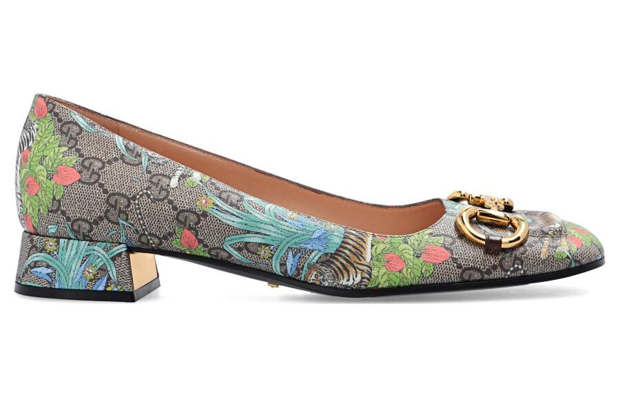 Туфли женские Gucci с принтом, серый — фото 2