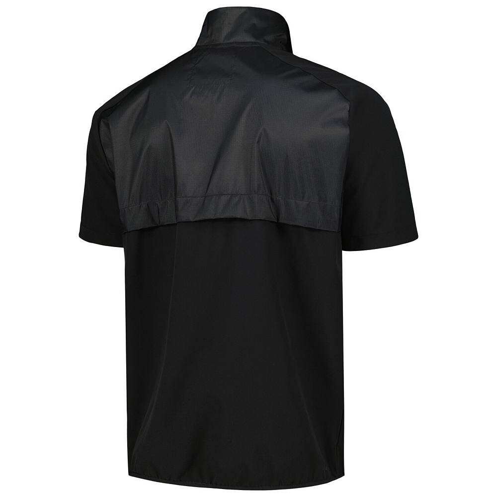 Мужская куртка adidas Black ECU Pirates Sideline AEROREADY Raglan с коротким рукавом и молнией четверти Adidas, цвет Ecu Black — фото 4