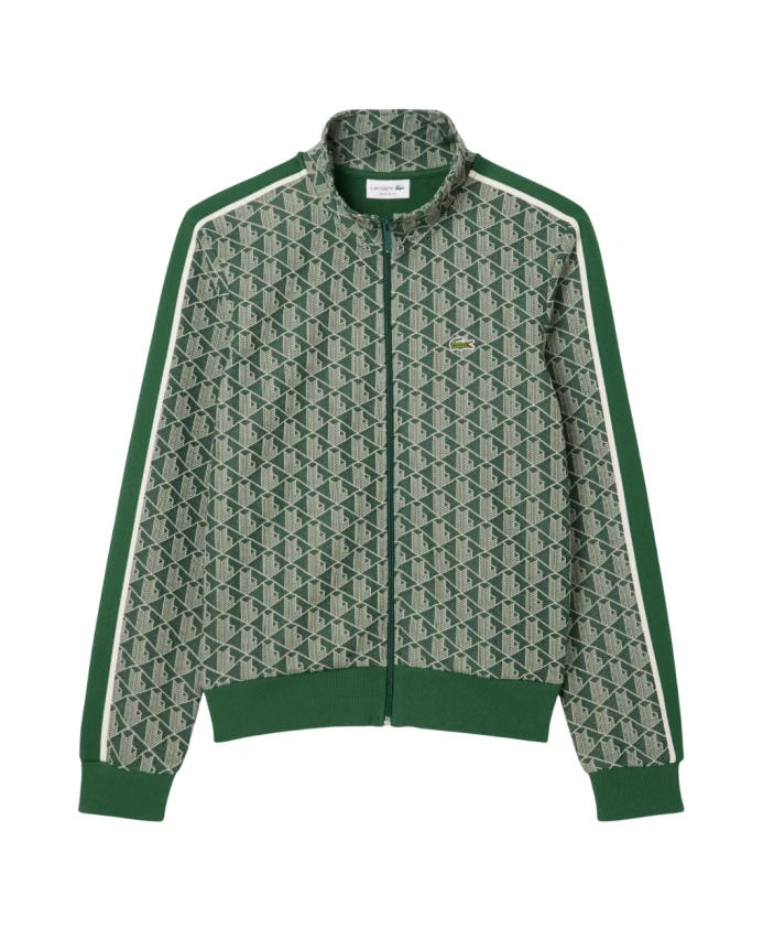 

Тренировочная куртка Paris с жаккардовой отделкой на молнии Lacoste, зеленый