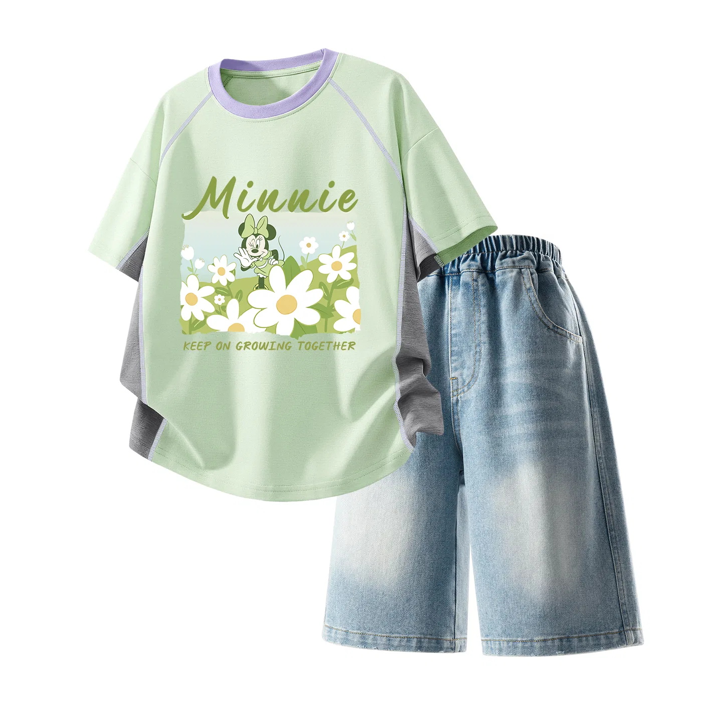 Детский спортивный костюм Casual Sportswear 2 Piece Set Disney, Dazzling Star K Gray+Solid Color Denim Blue — фото 3