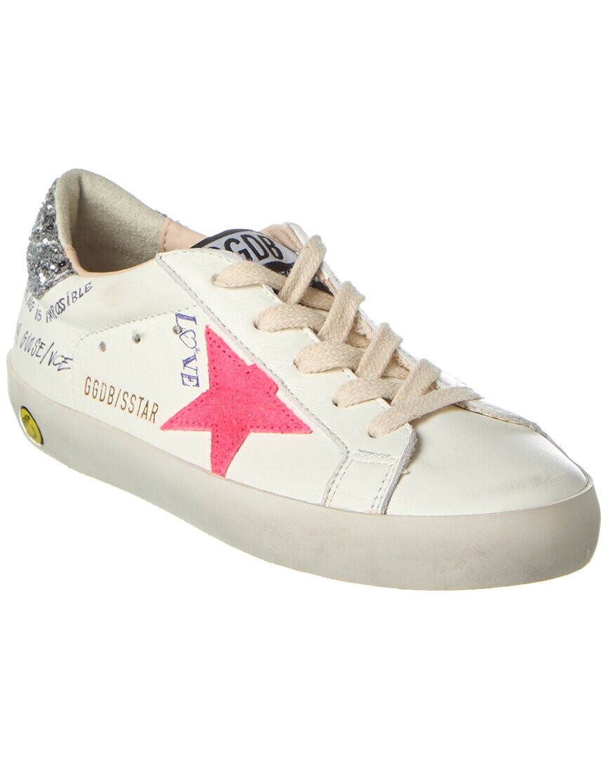 

Кроссовки Golden Goose Superstar из кожи и блесток, белый