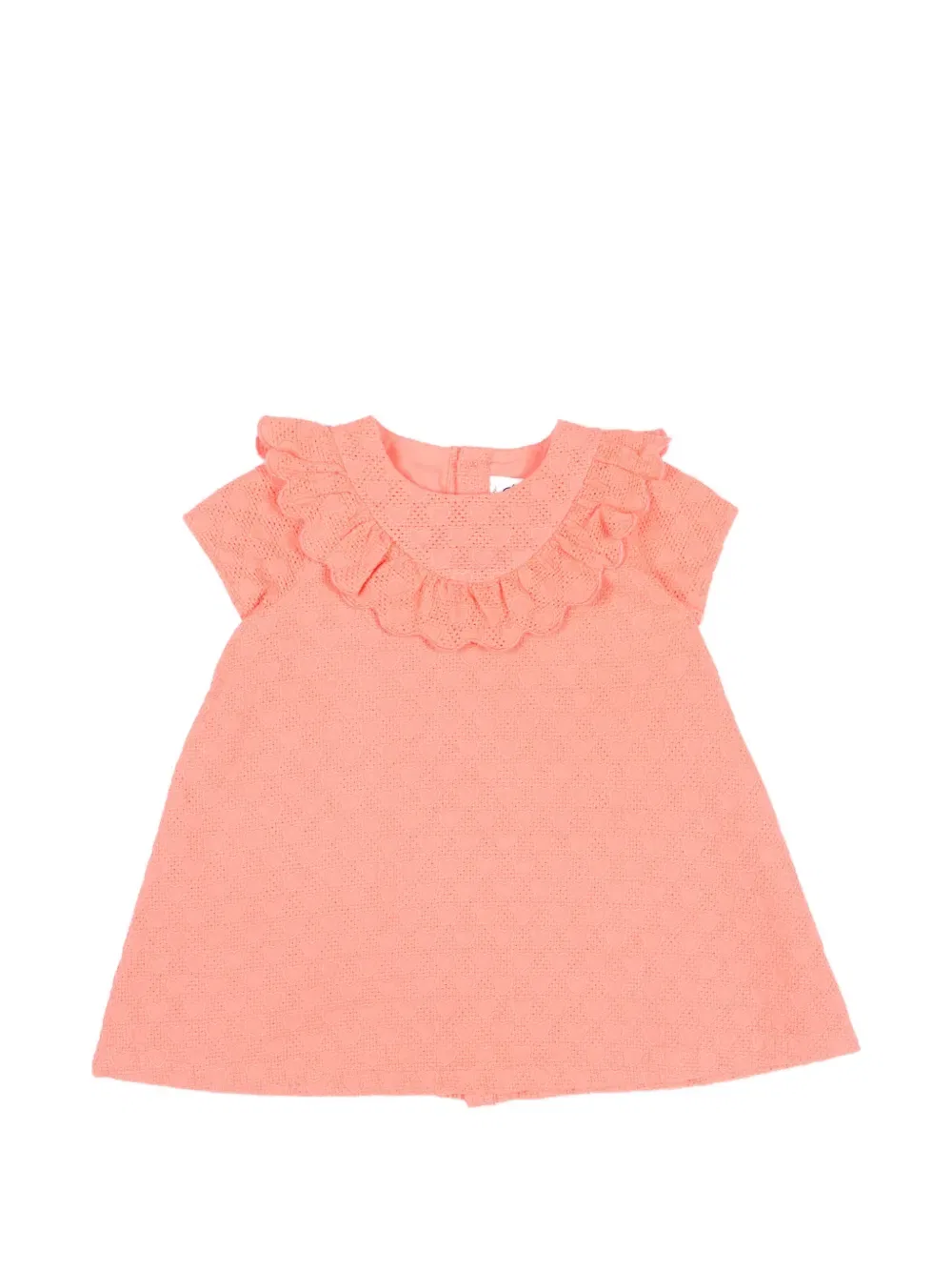 Платье с короткими рукавами и оборками на воротнике Petit Bateau, розовый
