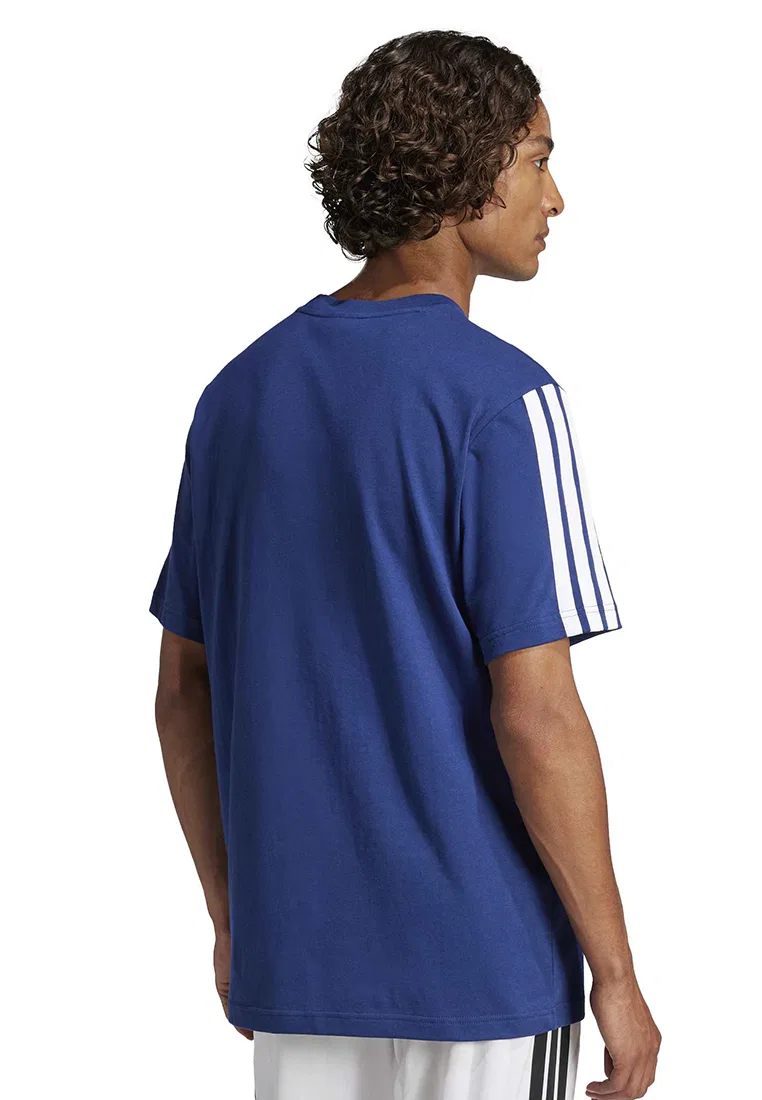 Футболка, три полоски, Essentials, Adidas, белый/темно-синий — фото 2