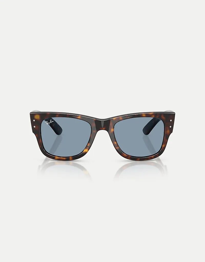 

Солнцезащитные очки Ray-Ban Mega Wayfarer летние квадратные с синими линзами в цвете «гавана»