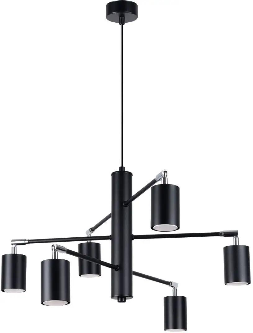 

SOLLUX Люстра "LEMMI", 6 языков пламени, лампа GU10 | без лампочек, светит вниз SOLLUX lighting Высота: 125 см, черный
