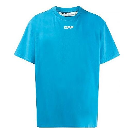 

Футболка ss20 airport tape print for men blue Off-White, синий