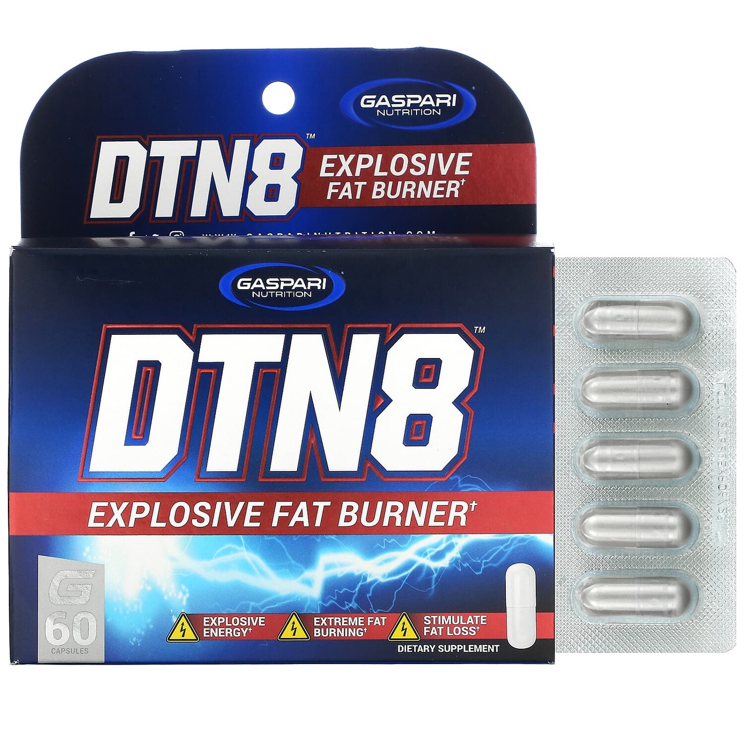 

Gaspari Nutrition DTN8 - Взрывной сжигатель жира 60 капсул