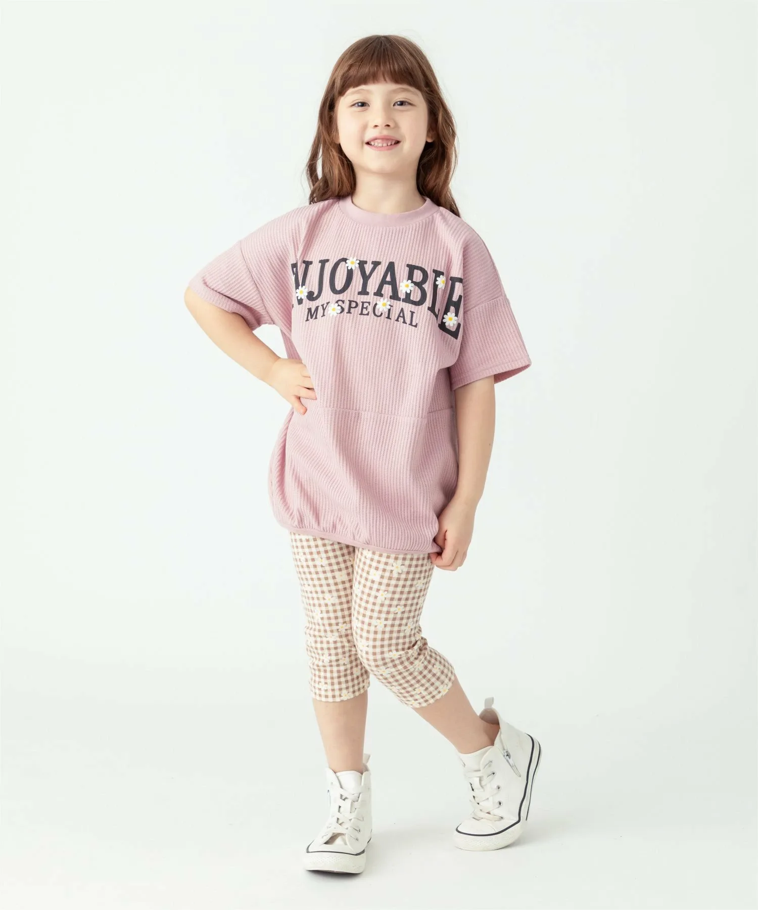 Леггинсы с принтом 6 дюймов Ever Closet, Check Mocha — фото 2