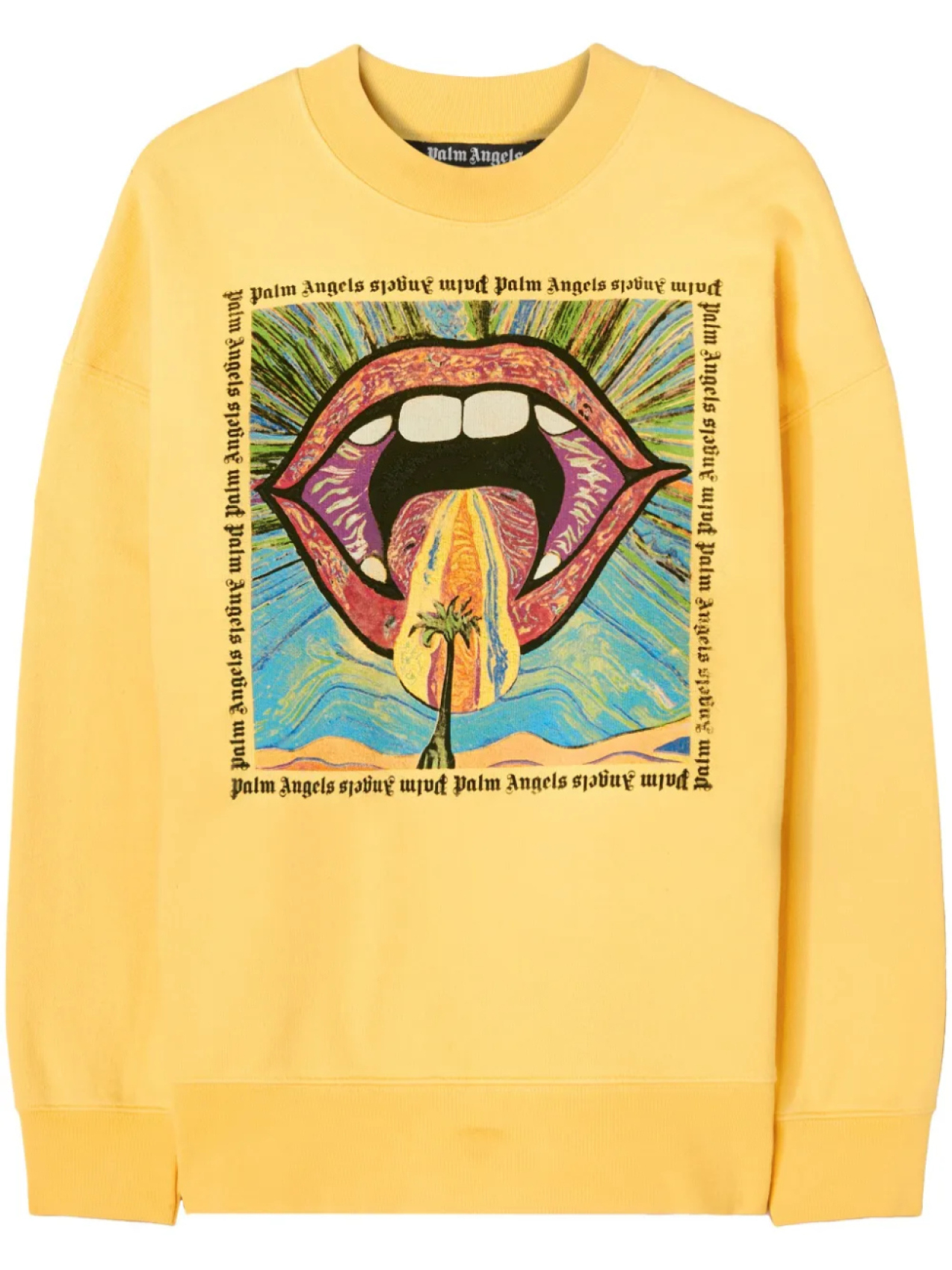 

Palm Angels толстовка Crazy Mouth с круглым вырезом, желтый