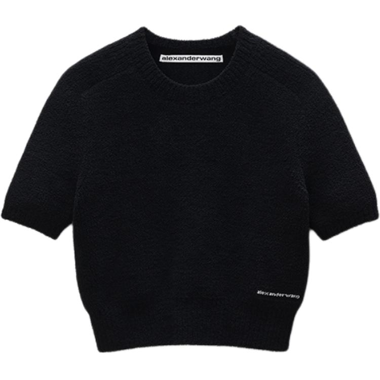 

Alexander Wang Женская черная футболка с круглым вырезом, умеренно зауженной талией, Черный, Alexander Wang Женская черная футболка с круглым вырезом, умеренно зауженной талией