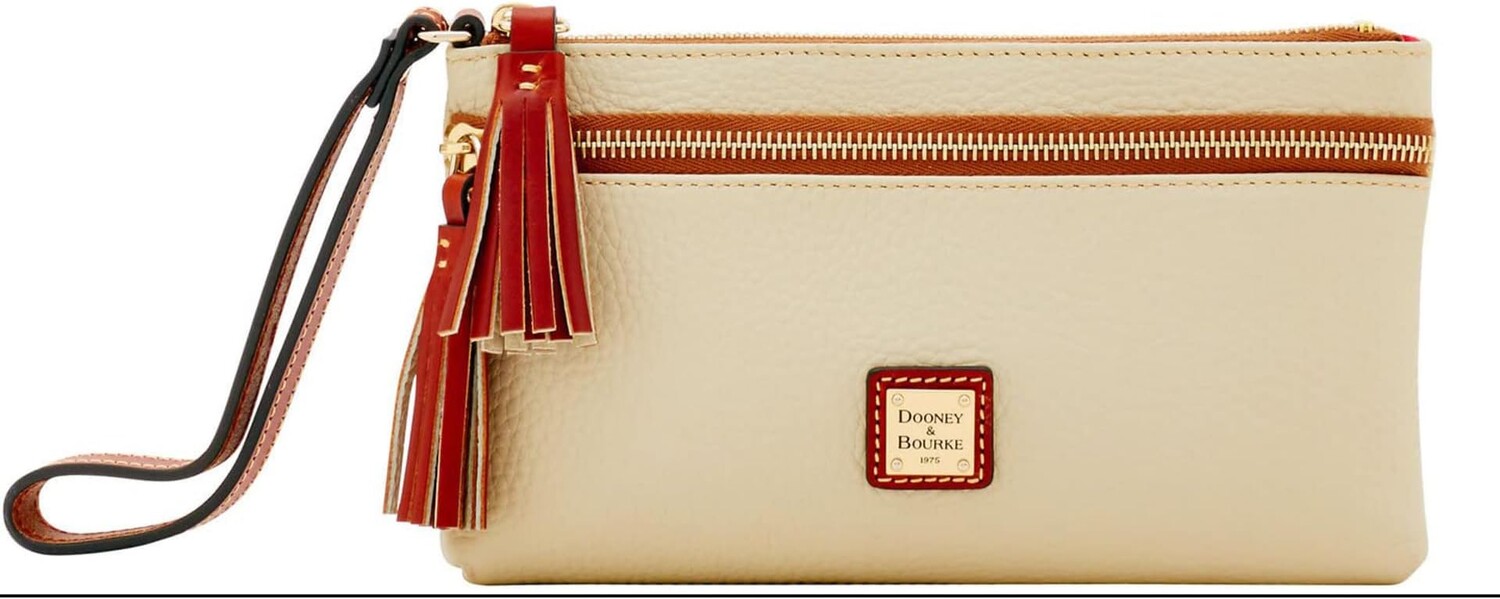 

Кошелек Dooney & Bourke Pebble Double Zip Wristlet, цвет Bone