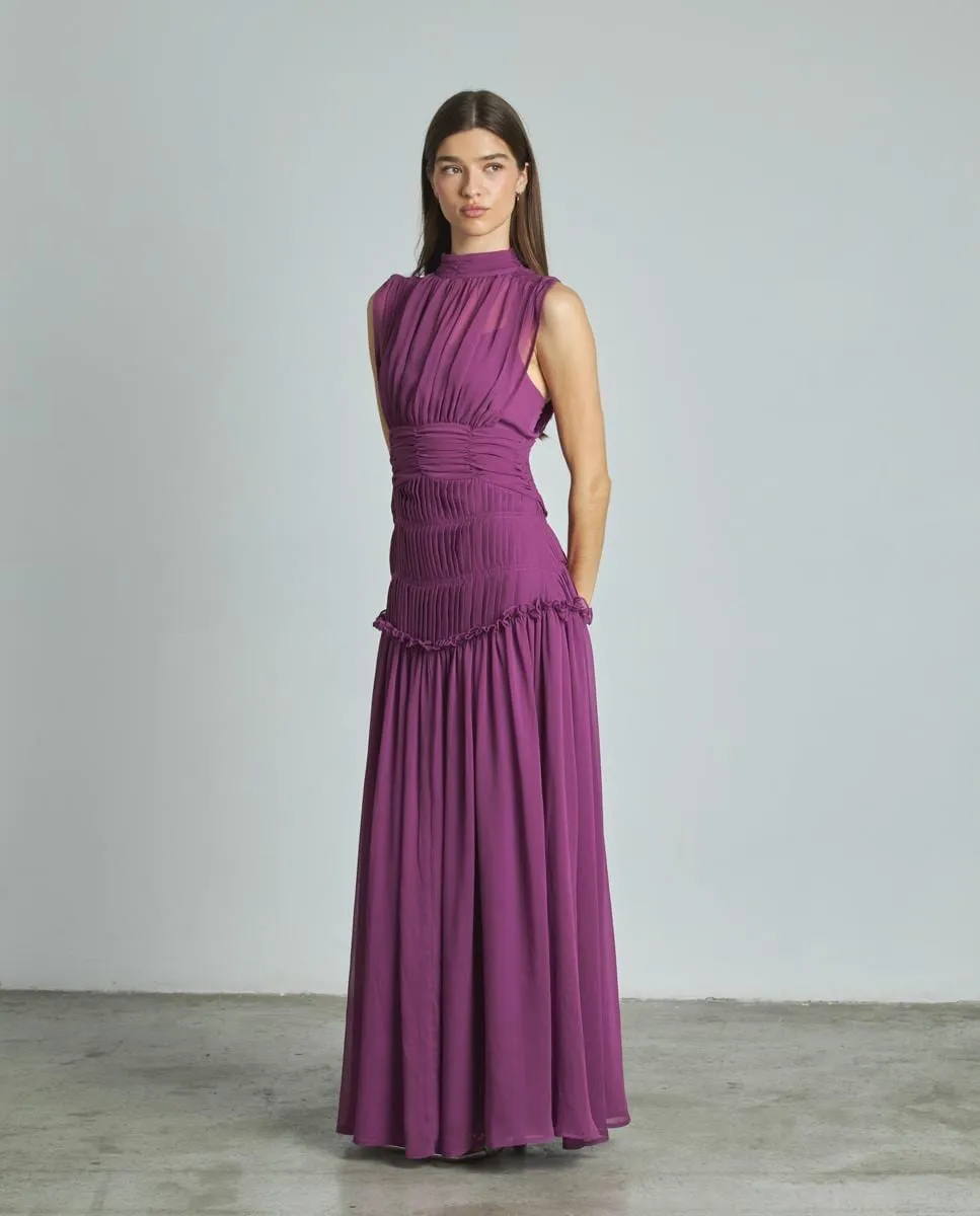 

Длинное платье на шее без рукавов Alma en Pena, пурпурный